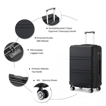 Kono K1871-1L black luggage set – detail view 5