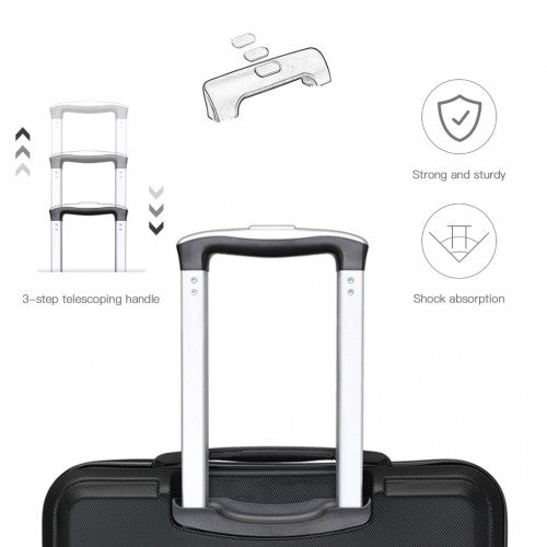Kono K1871-1L 30-inch black and coffee luggage set – detail view 6