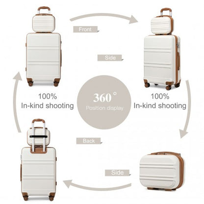 Kono K1871-1L 12/20/24/28-inch cream and beige luggage set – set view