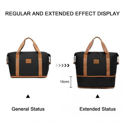 Kono K1871-1L 12/20/24/28-inch black and brown luggage set – set view