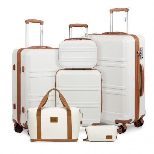 Kono K1871-1L 12/20/24/28-inch cream and beige luggage set – set view
