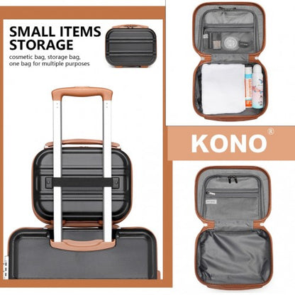 Kono K1871-1L 12/20/24/28-inch black and brown luggage set – set view