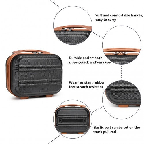 Kono K1871-1L 12/20/24/28-inch black and brown luggage set – set view