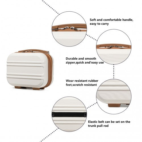 Kono K1871-1L 12/20/24/28-inch cream and beige luggage set – set view