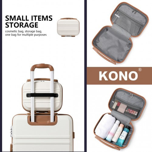 Kono K1871-1L 12/20/24/28-inch cream and beige luggage set – set view