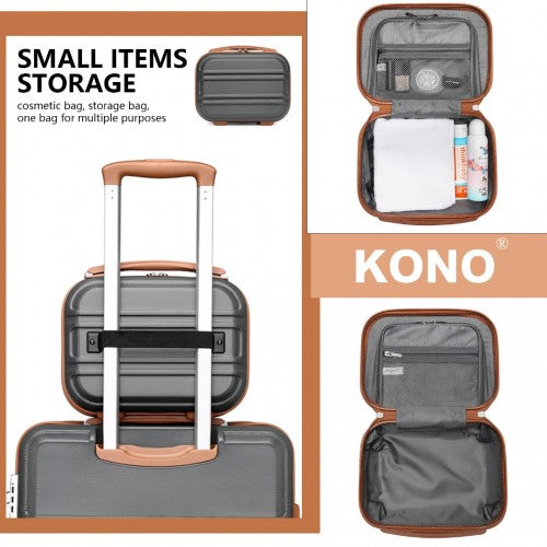 Kono K1871-1L 12/20/24/28-inch grey and brown luggage set – set view