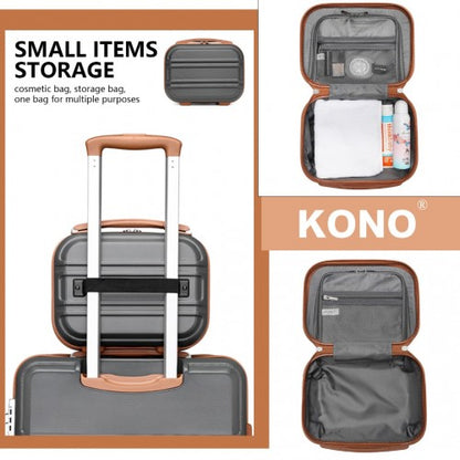 Kono K1871-1L 12/20/24/28-inch grey and brown luggage set – set view