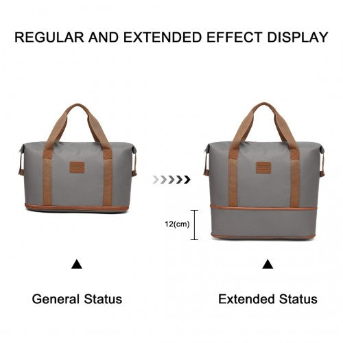 Kono K1871-1L 12/20/24/28-inch grey and brown luggage set – set view