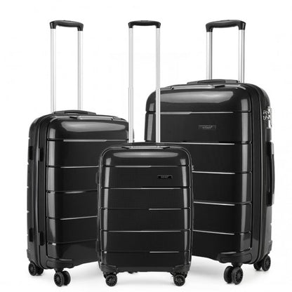 Kono K1997L 20/24/28-inch black and coffee luggage set – detail view 11