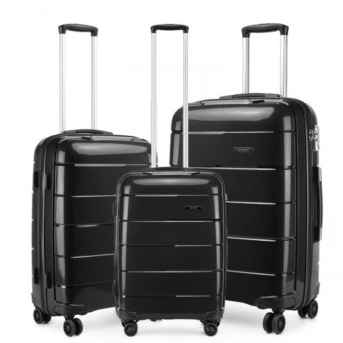 Kono K1997L 20/24/28-inch black and coffee luggage set – detail view 11