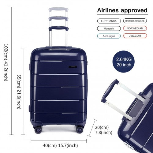 Kono K1997L 20/24/28-inch navy luggage set – detail view 4