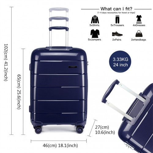 Kono K1997L 20/24/28-inch navy luggage set – detail view 5