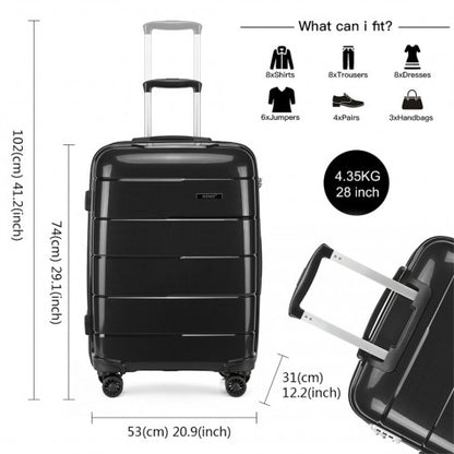 Kono K1997L 20/24/28-inch black luggage set – detail view 9
