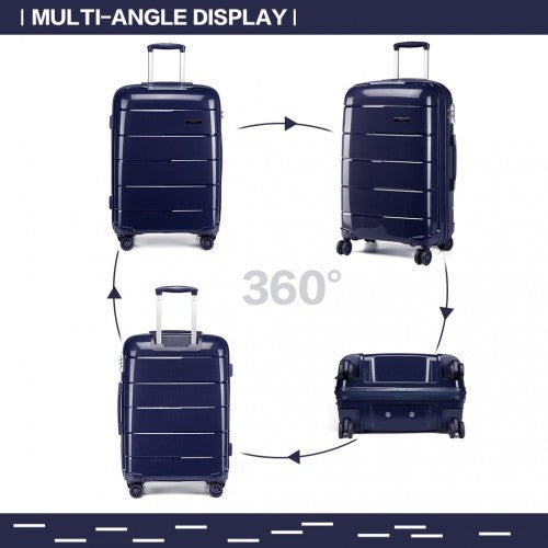 Kono K1997L 20/24/28-inch navy luggage set – rear view