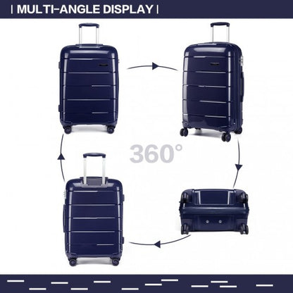 Kono K1997L 20/24/28-inch navy luggage set – rear view
