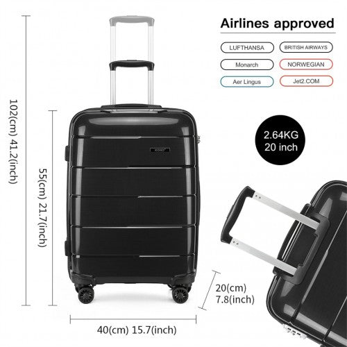 Kono K1997L 20/24/28-inch black luggage set – detail view 4