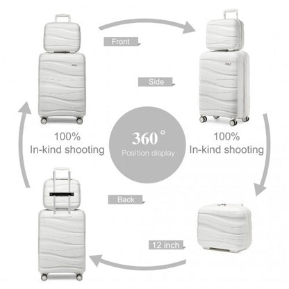 Kono K2094L 14/20-inch white luggage set – set view