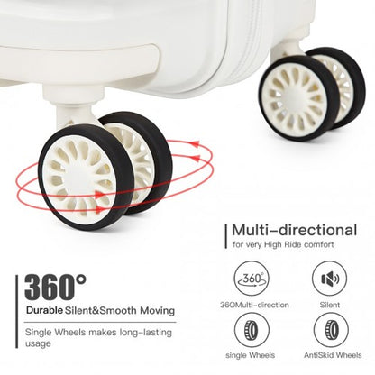 Kono K2094L 14/20-inch white luggage set – set view