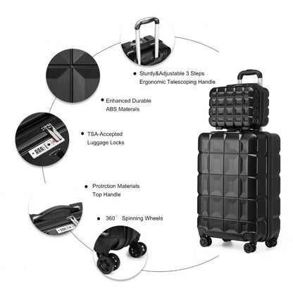 Kono K2292L 20-inch black vanity case – side view