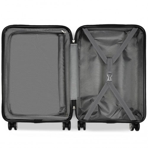 KSK2482 - Kono 3-Piece Horizontal Engraved Hard Shell ABS+PC Suitcase with TSA Lock - Gold