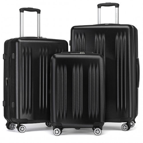 Kono KSK2483 20/24/28-inch black luggage set – set view
