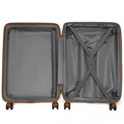 Kono KSK2483 20/24/28-inch cream and brown luggage set – set view