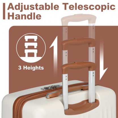 Kono KSK2483 20/24/28-inch cream and brown luggage set – set view