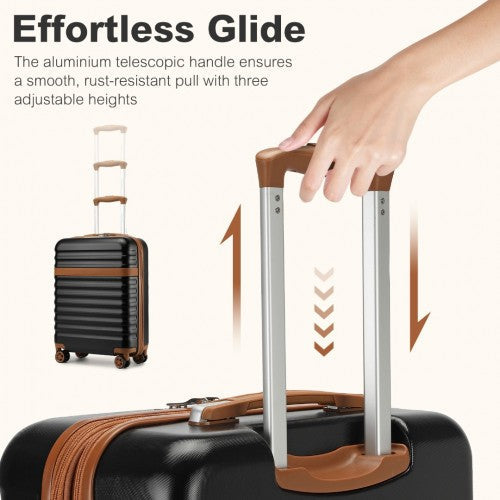 Kono KSK2484 20/24/28-inch black and brown luggage set – set view