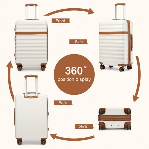 Kono KSK2484 20/24/28-inch cream and brown luggage set – set view