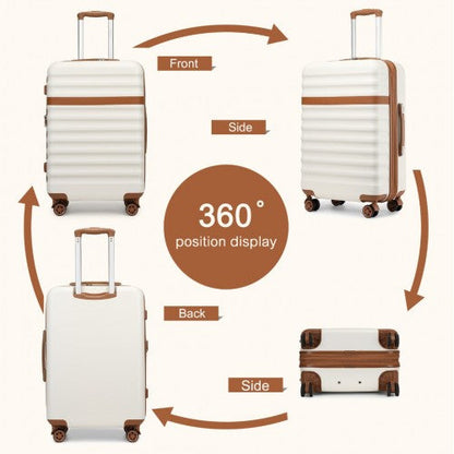 Kono KSK2484 20/24/28-inch cream and brown luggage set – set view