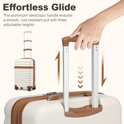 Kono KSK2484 20-inch cream and brown luggage set – detail view 4