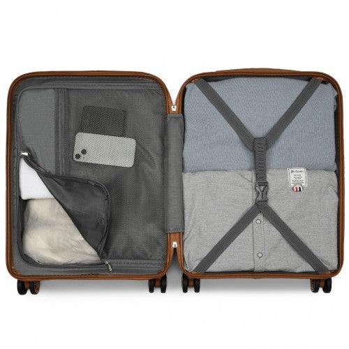 Kono KSK2484 20-inch black and brown luggage set – detail view 11