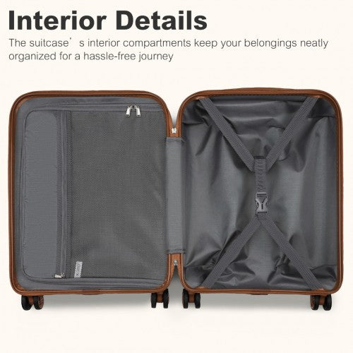 Kono KSK2484 20-inch cream and brown luggage set – detail view 10