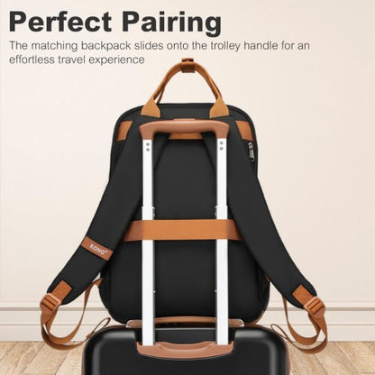 Kono KSK2484 20-inch black and brown luggage set – detail view 13
