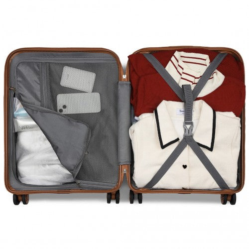 Kono KSK2484 20-inch cream and brown luggage set – detail view 11