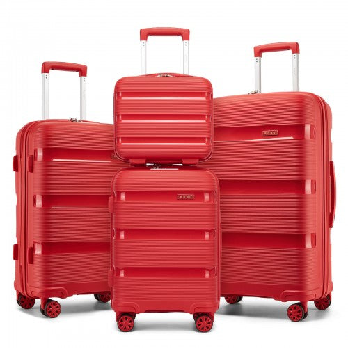 Kono KSK2492 12/19/24/28-inch red luggage set – set view