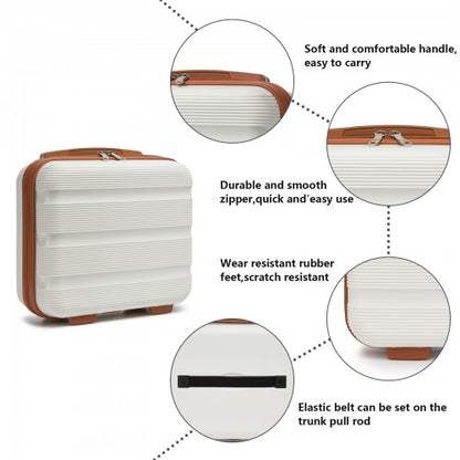 Kono KSK2492 12/19/24/28-inch cream and brown luggage set – set view