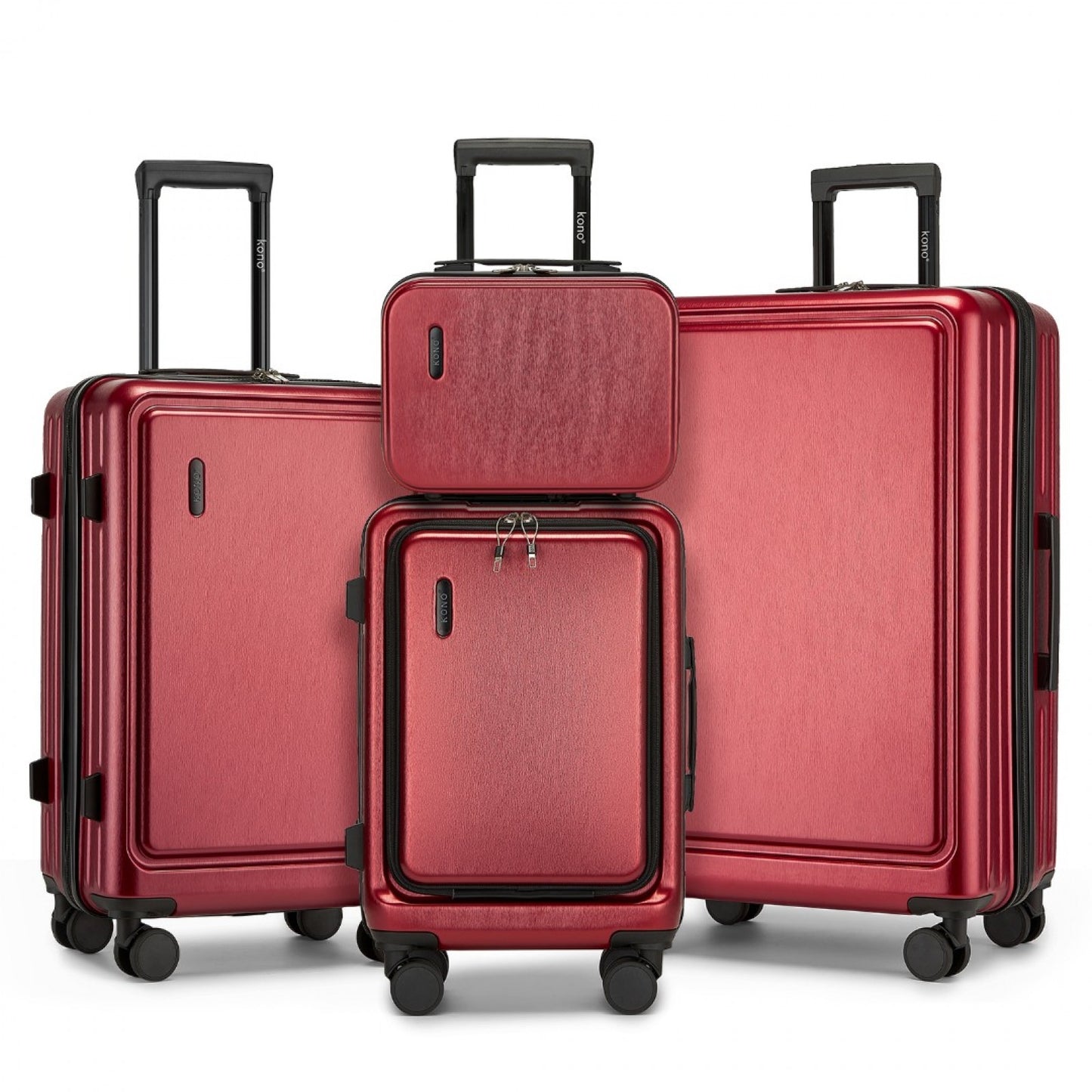 Kono KSK2493 20/24/28-inch burgundy luggage set – front view