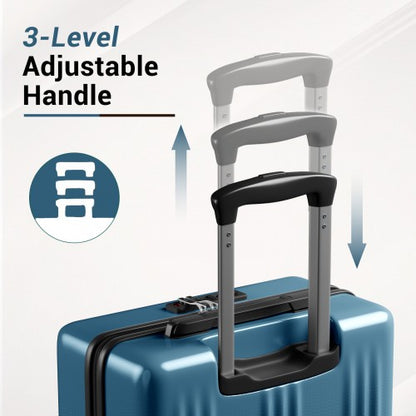 KSK2583 - Kono Premium ABS+PC 3-Piece Hard Shell Luggage Set with TSA Lock & 360° Silent Spinner Wheels - Navy