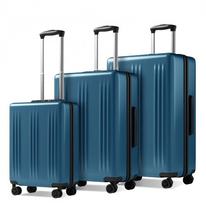 KSK2583 - Kono Premium ABS+PC 3-Piece Hard Shell Luggage Set with TSA Lock & 360° Silent Spinner Wheels - Navy