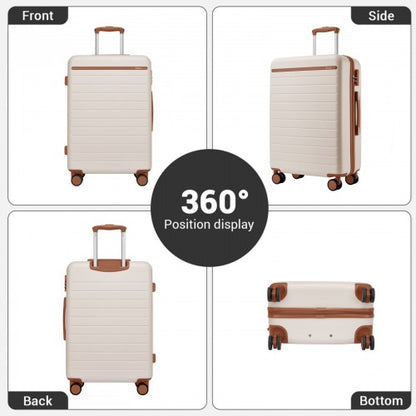 Kono KSK2584 20/24/28-inch cream and brown luggage set – set view