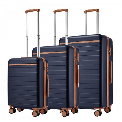 Kono KSK2584 20/24/28-inch navy and brown luggage set – set view