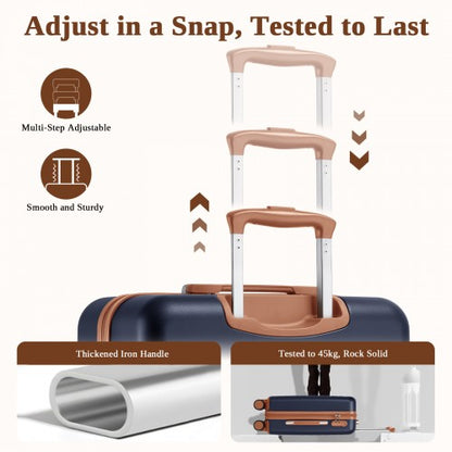 Kono KSK2584 20/24/28-inch navy and brown luggage set – set view