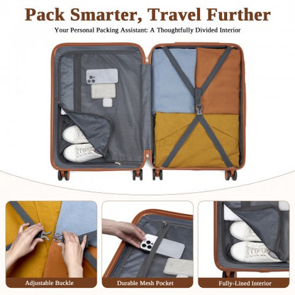 Kono KSK2584 20/24/28-inch black and brown luggage set – set view