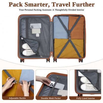 Kono KSK2584 20/24/28-inch grey and brown luggage set – set view
