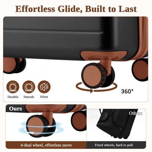 Kono KSK2584 20/24/28-inch grey and brown luggage set – set view