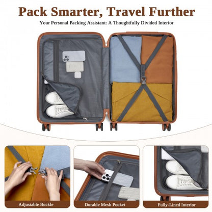 Kono KSK2584 20/24/28-inch cream and brown luggage set – set view