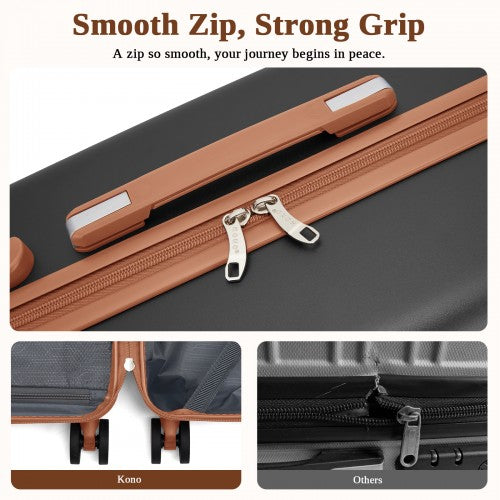 Kono KSK2584 20/24/28-inch grey and brown luggage set – set view