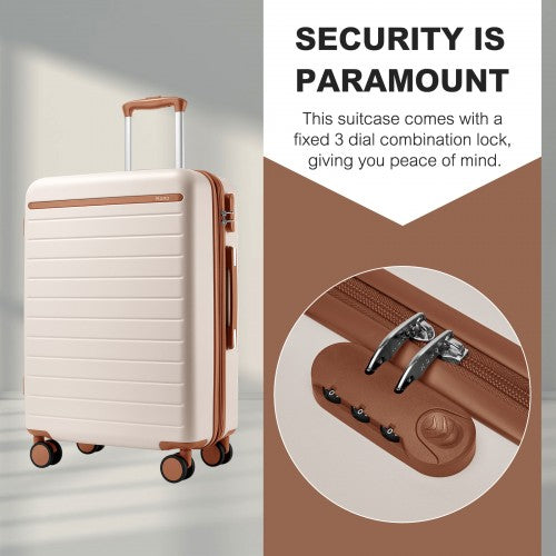 Kono KSK2584 20/24/28-inch cream and brown luggage set – set view