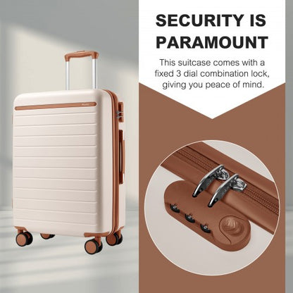 Kono KSK2584 20/24/28-inch cream and brown luggage set – set view